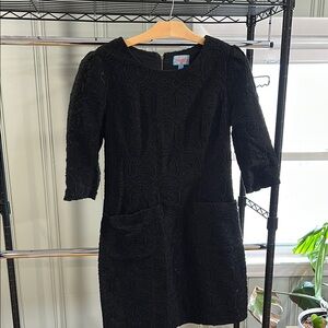 Plenty by Tracy Reese Black Textured Shift Dress
